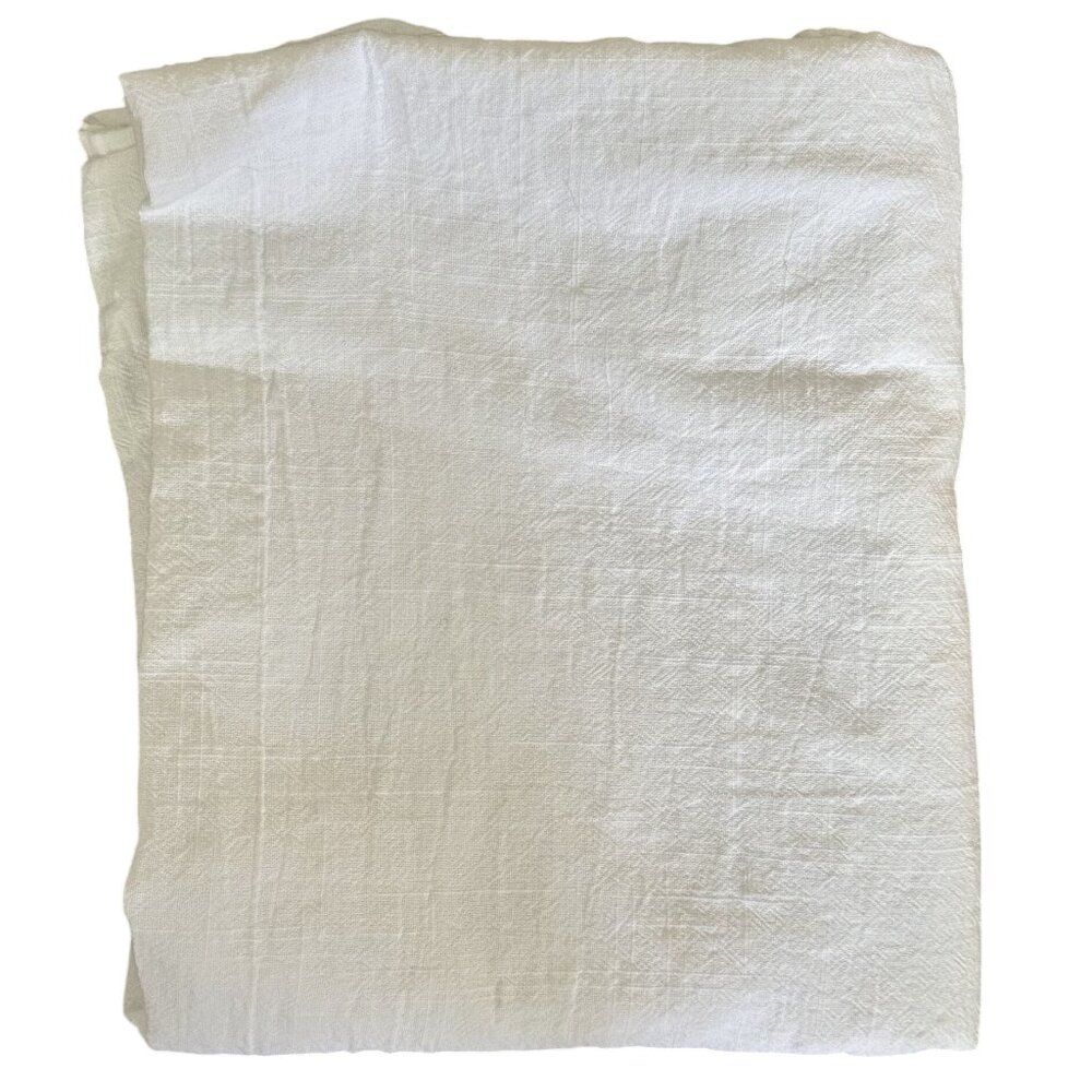 West Elm Sheer Crosshatch Curtain Light Airy Breezy 100% Cotton White 48" x 96"